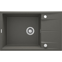 Stylowy Zlewozmywak Granitowy Eridan 1-komorowy z Ociekaczem 76x46 cm w Kolorze Antracyt - ZQE_T11B