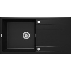 Elegancki Zlewozmywak Granitowy Eridan z Ociekaczem 100x52 cm - Nowoczesny Design, Czarny