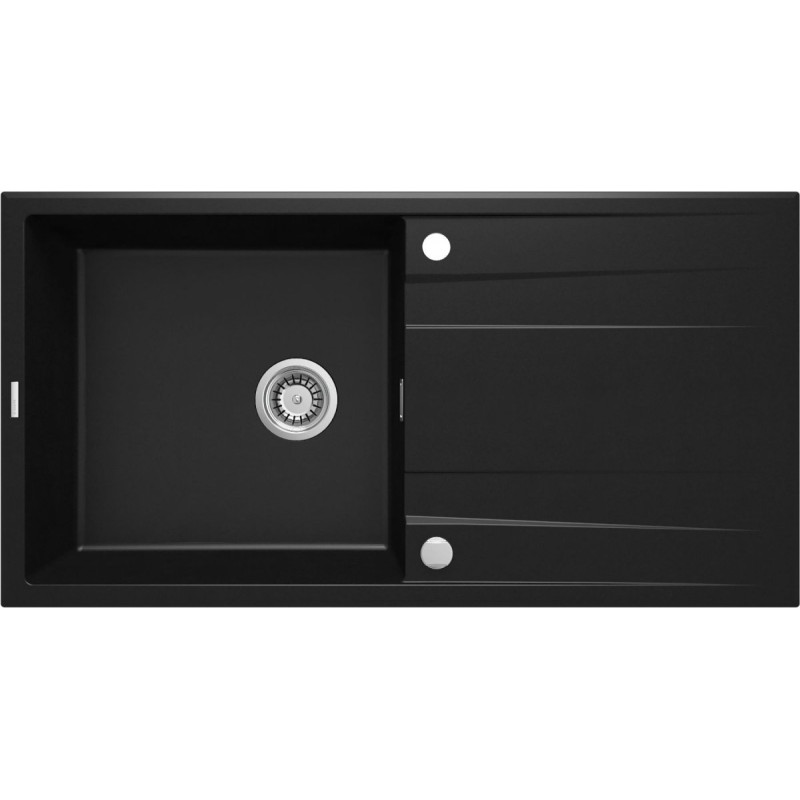 Elegancki Zlewozmywak Granitowy Eridan z Ociekaczem 100x52 cm - Nowoczesny Design, Czarny