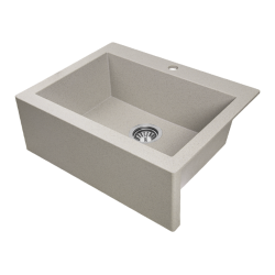 Laveo Komodo zlewozmywak granitowy beż 490x580 1-komorowy