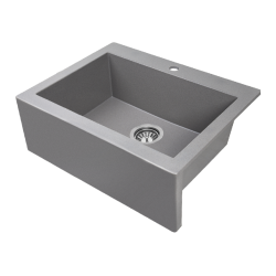 Laveo Komodo zlewozmywak granitowy szare 490x580 1-komorowy