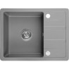 Stella Szary Zlewozmywak Granitowy 1-komorowy 440x580 z Syfonem i Odwracalnym Montażem
