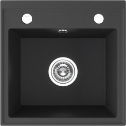 Czarny Zlewozmywak Trzynastka 1-komorowy 440x440mm – Elegancja i Trwałość w Twojej Kuchni!