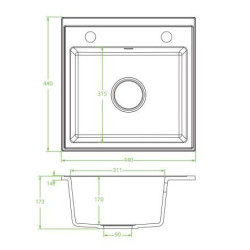 Czarny Zlewozmywak Trzynastka 1-komorowy 440x440mm – Elegancja i Trwałość w Twojej Kuchni!