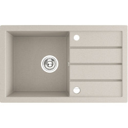 Granitowy Zlewozmywak 1-komorowy Trzynastka 480x790 mm z Automatycznym Odpływem - Beżowy Elegancki