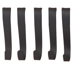 Stylowe, czarne haczyki na reling, zestaw 5 szt., wytrzymała stal – elegancja i funkcjonalność!