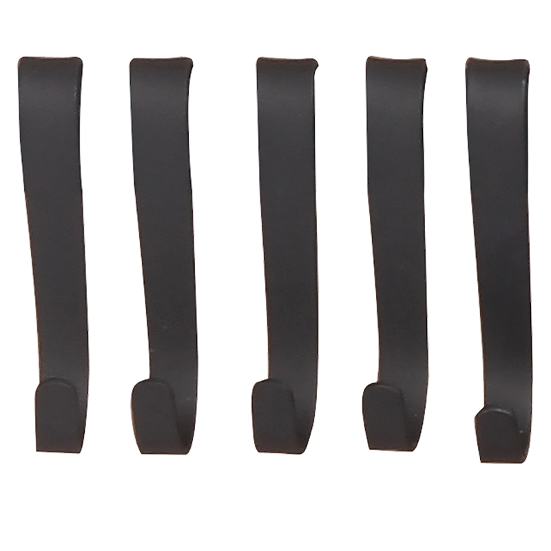 Stylowe, czarne haczyki na reling, zestaw 5 szt., wytrzymała stal – elegancja i funkcjonalność!