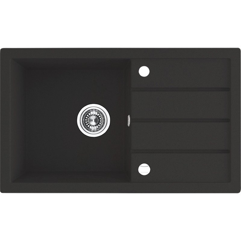 Zlewozmywak Granitowy "Trzynastka" - Czarny 480x790mm, Wytrzymały i Stylowy Design