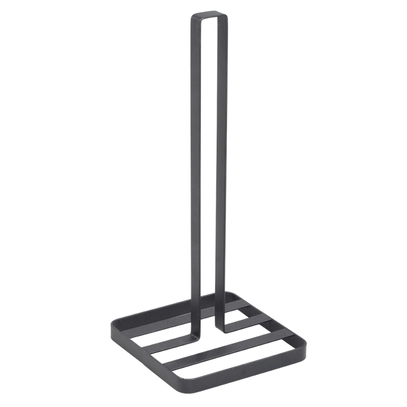 Elegancki Czarny Stojak na Ręczniki Papierowe ze Stali Malowanej - Wolnostojący Design 325 mm