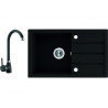Granitowy Zlewozmywak 1-komorowy + Bateria U Czarny 480x790 mm Elegance SGYA711T