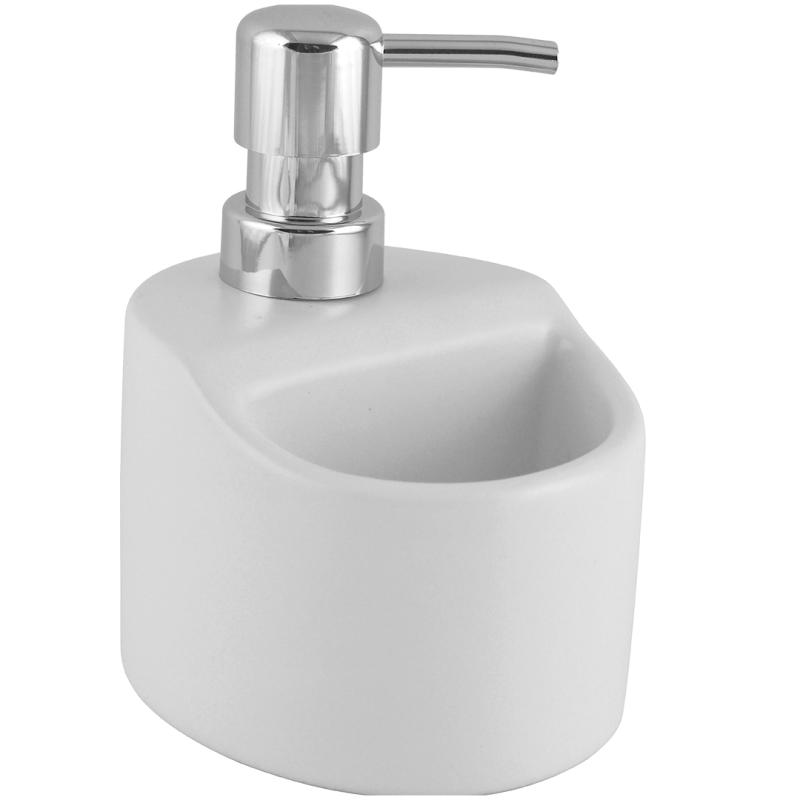 Elegancki Dozownik Premium Yogo - Ceramiczny Błysk z Chromowaną Pompką