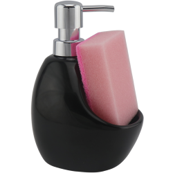 Elegancki Dozownik Ceramiczny MINI - Czarny z Chromem, 470 ml