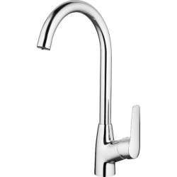 Ekskluzywna bateria stojąca Deante Boro z elegancką chromowaną wylewką U