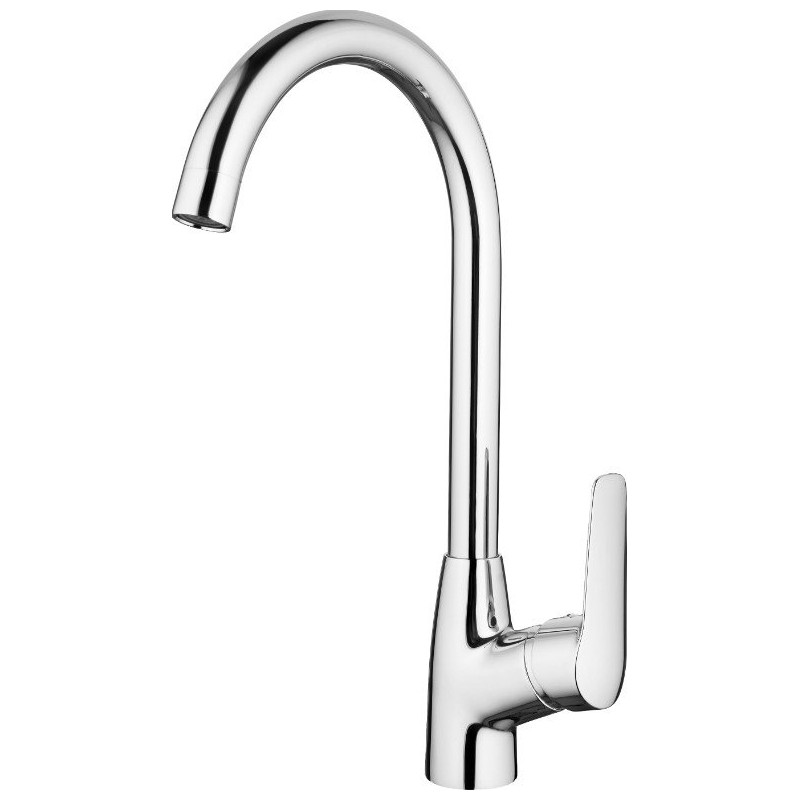 Ekskluzywna bateria stojąca Deante Boro z elegancką chromowaną wylewką U