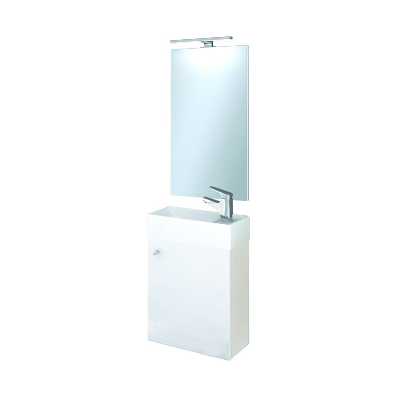 Komplet Łazienkowy Georgy 40cm: Szafka, Umywalka, Lustro z LED dla Nowoczesnego Wnętrza