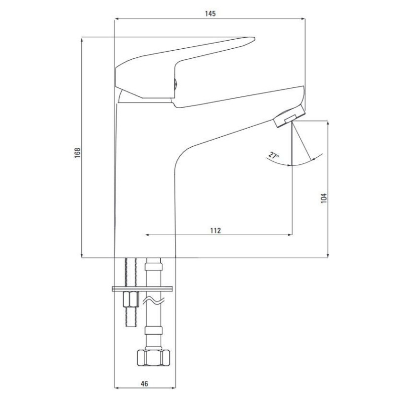 Elegancka bateria umywalkowa Boro bez odpływu - nowoczesny design!