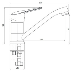 Stylowa bateria umywalkowa Boro z obrotową wylewką - model BMO_026M