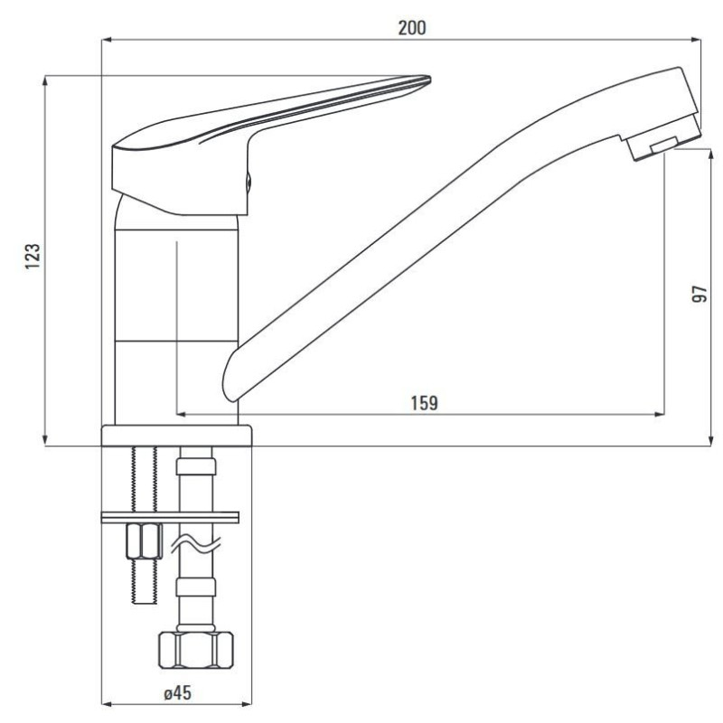 Stylowa bateria umywalkowa Boro z obrotową wylewką - model BMO_026M