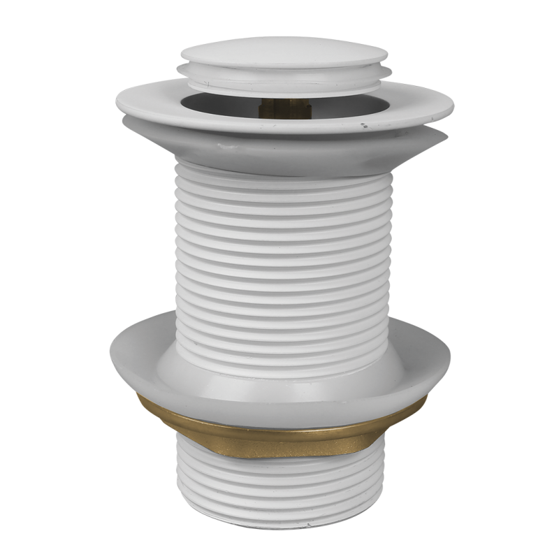 Klik-Klak Biały Bez Przelewu – Stylowy Korek z Mosiądzu