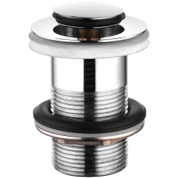 Elegancki Korek Klik-Klak z Mosiądzu, Chromowany Bez Przelewu - Idealny Dodatek do Twojej Łazienki