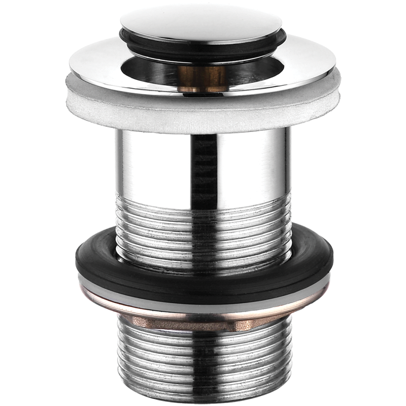 Elegancki Korek Klik-Klak z Mosiądzu, Chromowany Bez Przelewu - Idealny Dodatek do Twojej Łazienki