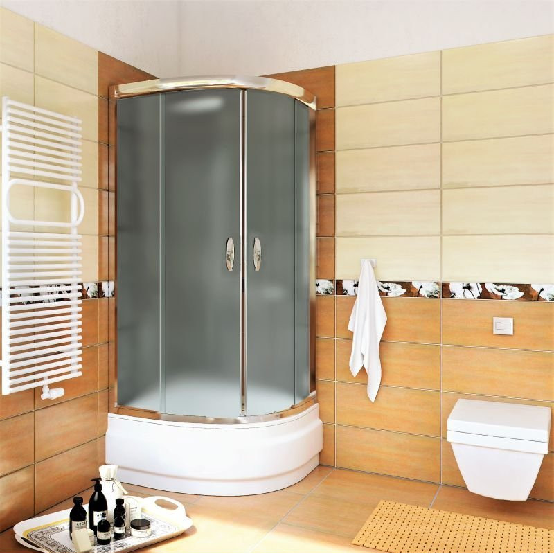 Kabina Półokrągła STYLIO 90 Frosted Low - Elegancja i Prywatność dla Twojej Łazienki