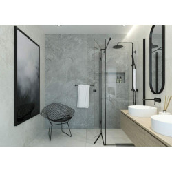 Luksusowy Zestaw Prysznicowy Arnika Nero z Baterią Mieszaczową - Nowoczesność i Styl