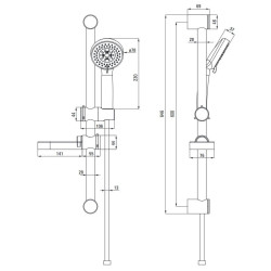 Nowoczesny Zestaw Natryskowy z Drążkiem Neo Easy - Komfort i Elegancja w Twojej Łazience