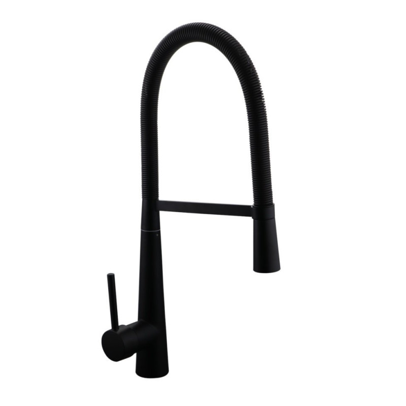 Czarna bateria kuchenna ERCO z giętką wylewką - stylowy design i funkcjonalność