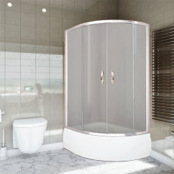 Asymetryczna kabina prysznicowa STYLIO 80x100, lewa, transparentna, nowoczesny styl