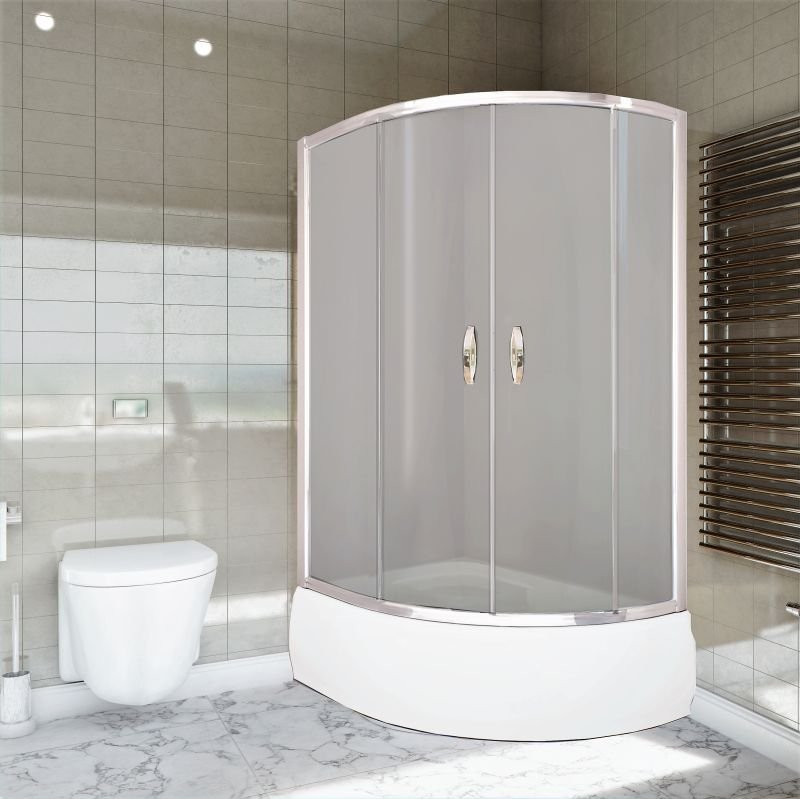 Asymetryczna kabina prysznicowa STYLIO 80x100, lewa, transparentna, nowoczesny styl