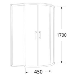 Asymetryczna kabina prysznicowa STYLIO 80x100, lewa, transparentna, nowoczesny styl