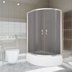 Elegancka kabina prysznicowa STYLIO 80x100cm, grafit, lewa, niska - komfort w Twojej łazience!