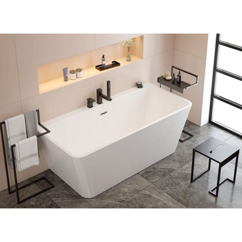 Elegancki taboret łazienkowy Mokko Nero - nowoczesny design, czarny styl ADM_N51T