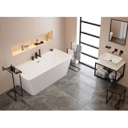 Elegancki taboret łazienkowy Mokko Nero - nowoczesny design, czarny styl ADM_N51T