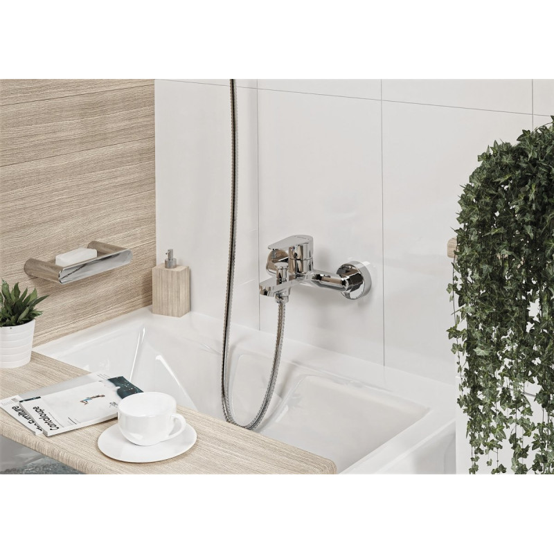 Stylowa Bateria Wannowa Fresno Jednouchwytowa Chrom z Ceramiczną Głowicą