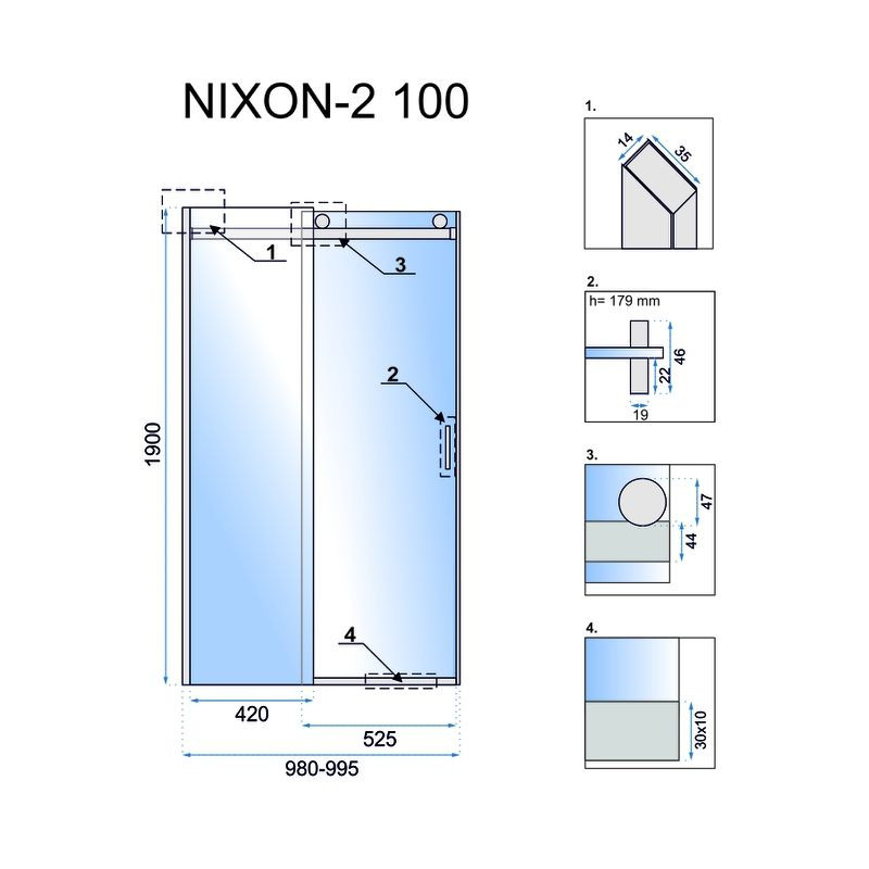 Eleganckie Drzwi Prysznicowe NIXON-2 w Chrom 120 cm - Nowoczesny Design