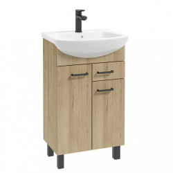 Luksusowa Szafka Łazienkowa NOVELTY D50 z Umywalką, Buk Truflowy – Elegancja i Funkcjonalność!