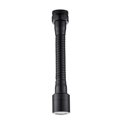 Aerator 2w1 Czarny – Deszczowy i Napowietrzony, Elastyczna Wylewka, Mosiądz/Stal