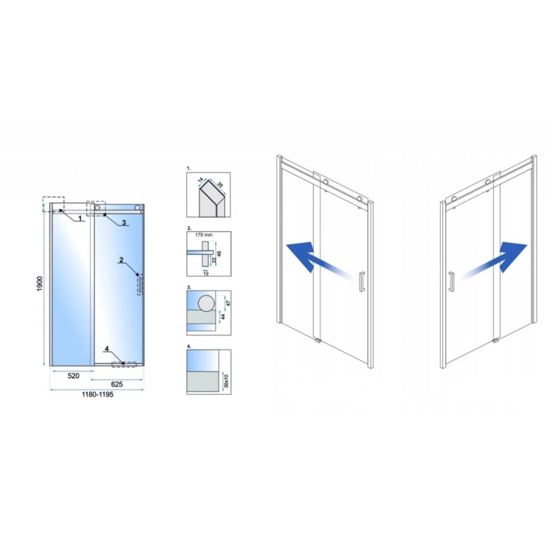 Eleganckie Drzwi Prysznicowe NIXON-2 w Chrom 120 cm - Nowoczesny Design