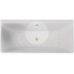 Elegancki Zestaw do Wanny Gold - Korek Click Clack i Przelew Prostokątny