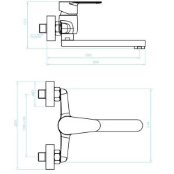 Kuchinox Fresno bateria umywalkowa ścienna chrom