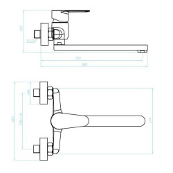 Elegancka Bateria Ścienna Fresno Chrom - Ruchomy Mieszacz Jednouchwytowy