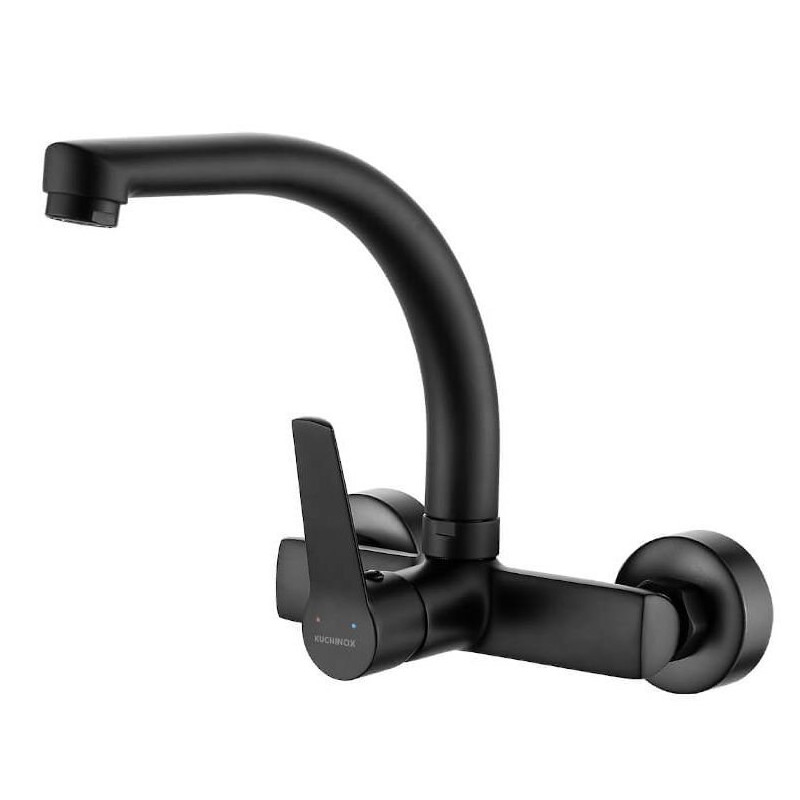 Vilava Bateria Ścienna z Ruchomą Wylewką F - Styl i Funkcjonalność w Czarnym Wykończeniu