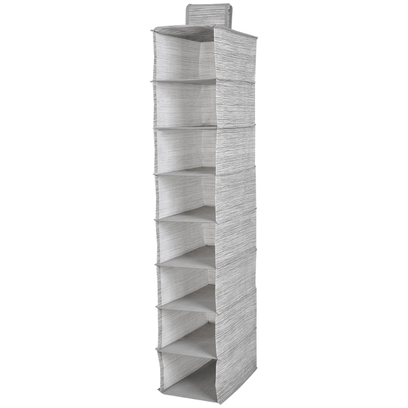 Praktyczny Wiszący Organizer MIAMI, Beżowy, 8 Półek z Włókniny - Kompaktowe Rozwiązanie!