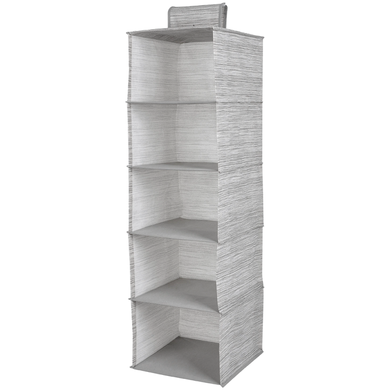 Składany organizer włókninowy "Miami" z 5 półkami w kolorze beżowym 950mm