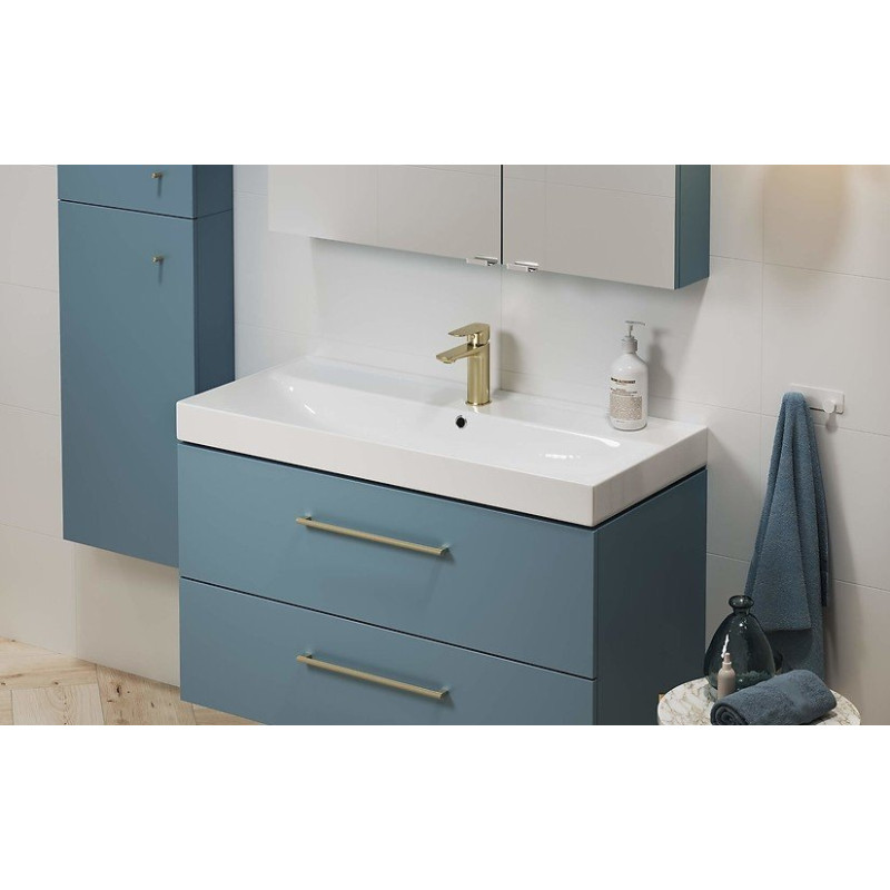 Luksusowa Bateria Umywalkowa Larga Gold Mat - Nowoczesny Design, Idealna do Wnętrz Premium