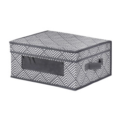 Eleganckie Pudełko "Jamajka" z Przezroczystym Okienkiem i Uchwytami - Biało-Grafitowe