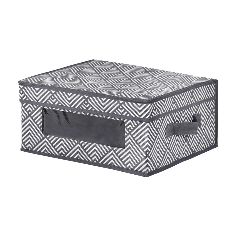 Eleganckie Pudełko "Jamajka" z Przezroczystym Okienkiem i Uchwytami - Biało-Grafitowe