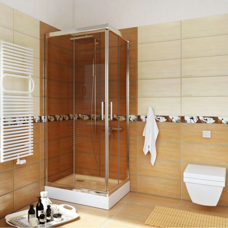 Ekskluzywna Kabina Prysznicowa Sigma 80 z Chromowanym Wykończeniem i Brązowym Szkłem